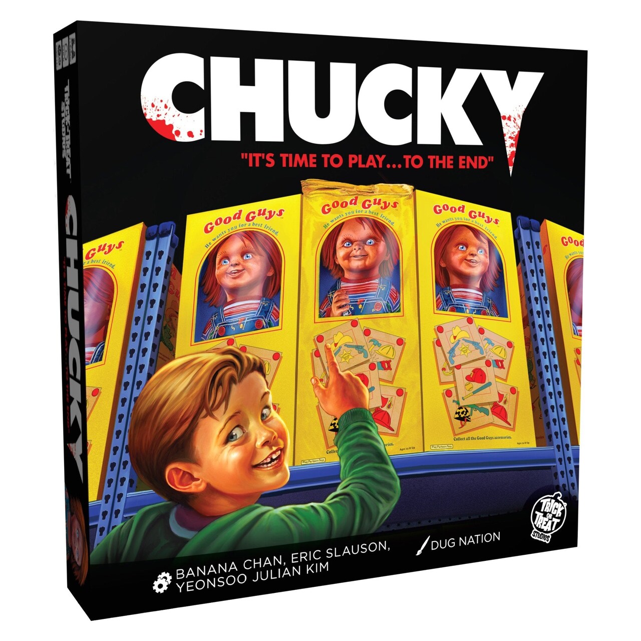 Trick Or Treat Studios Chucky: It’s Time To Play… To The End Board Game - Official Horror Survival Strategy Game, Worker Placement & Push-Your-Luck, 2-4 Players, Ages 14+